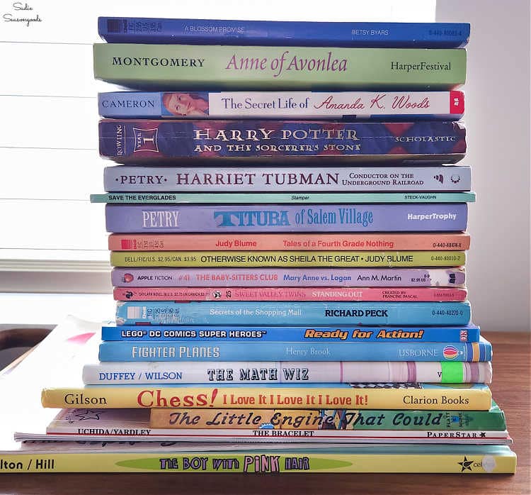 thrifting for books to put in free little libraries