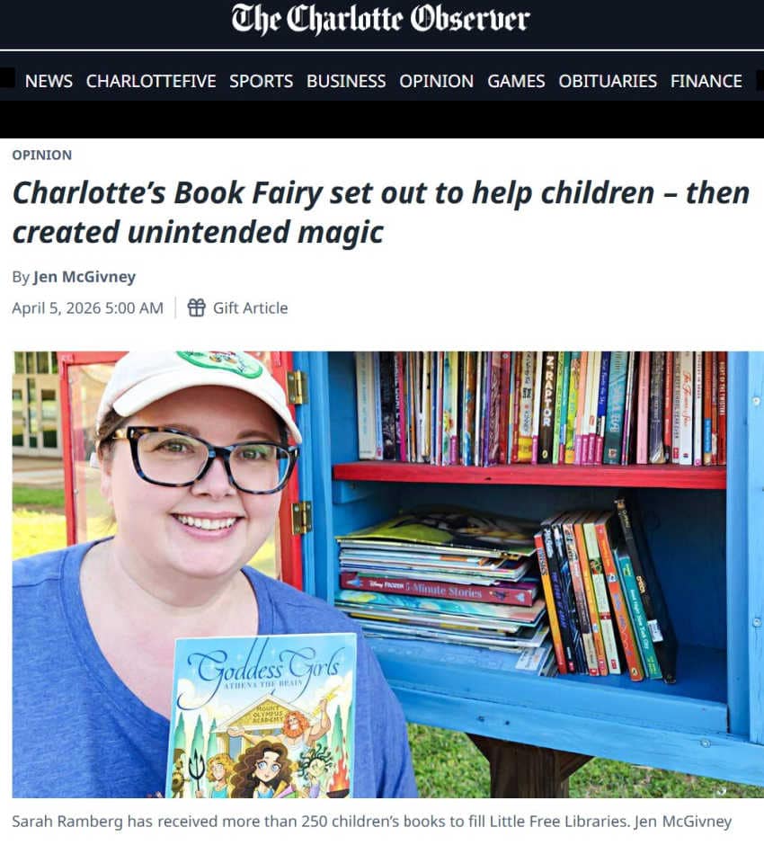 the charlotte book fairy in the charlotte observer