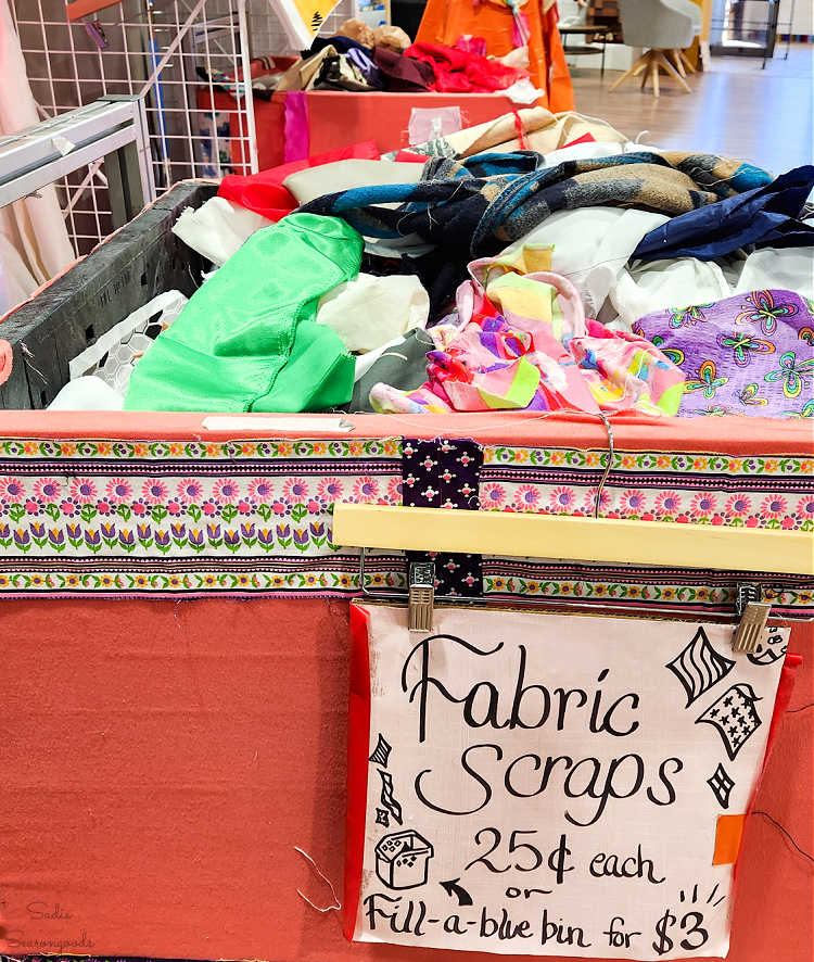 scrap fabric at a creative reuse center