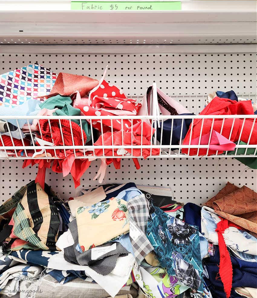 pieces of scrap fabric at upcycle arts