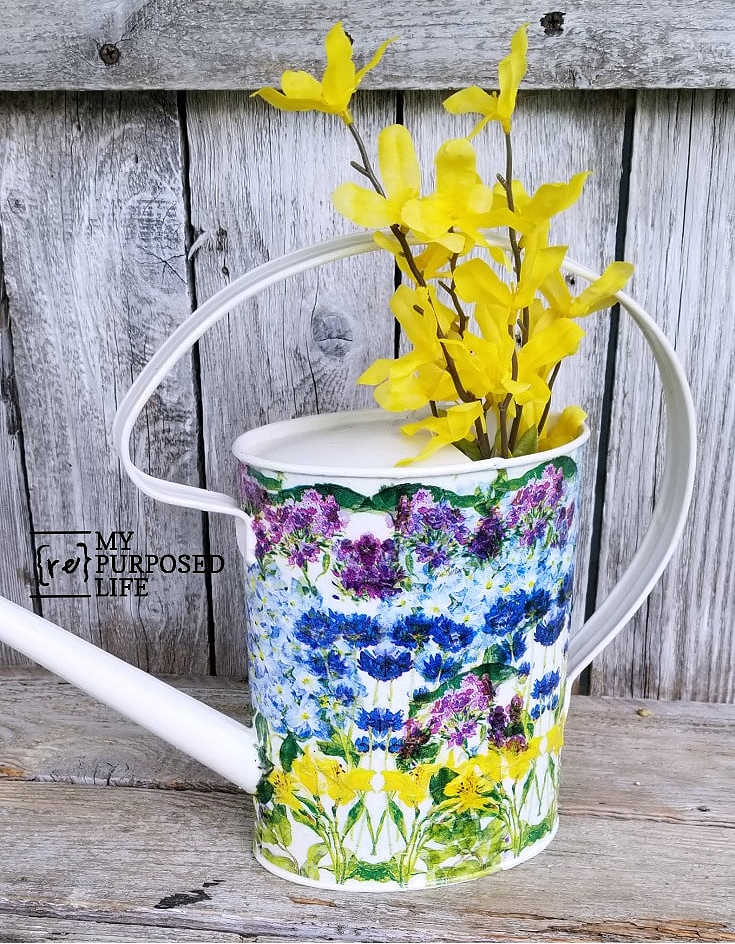 how to decoupage a watering can