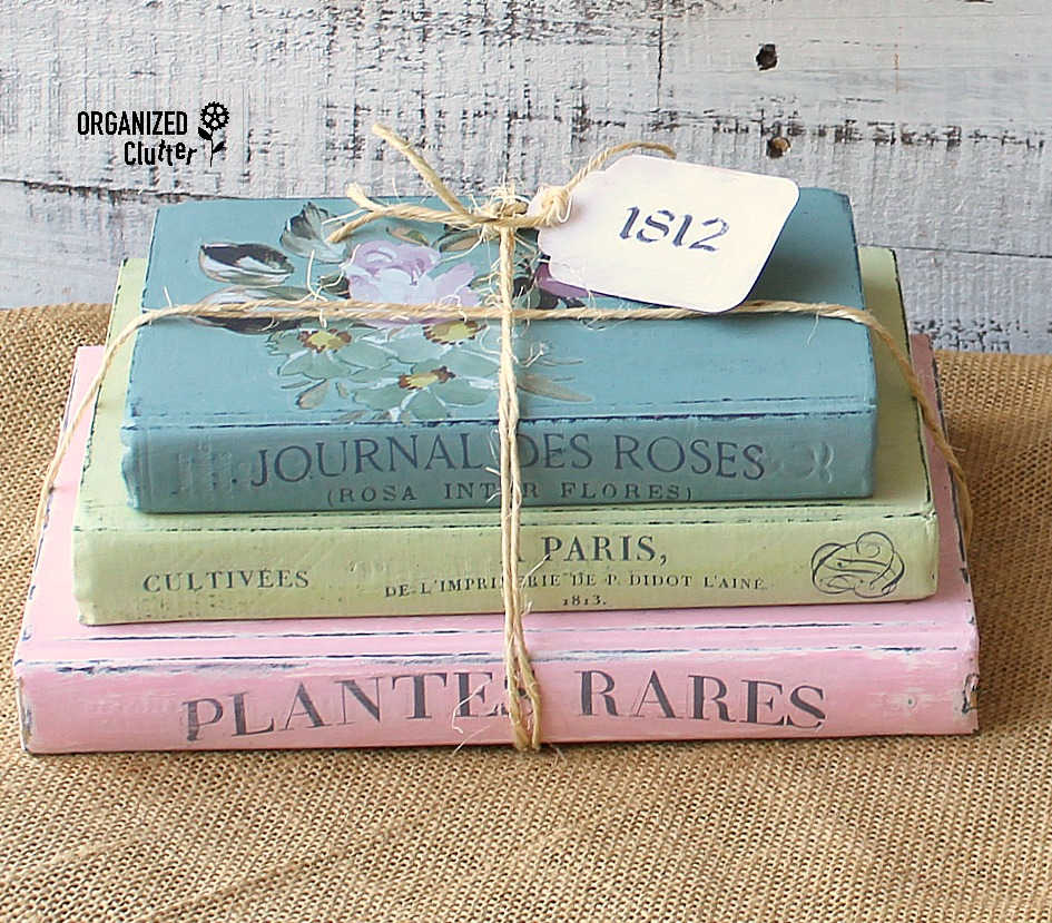 Upcycled spring decorations featuring vintage books for DIY home decor projects.