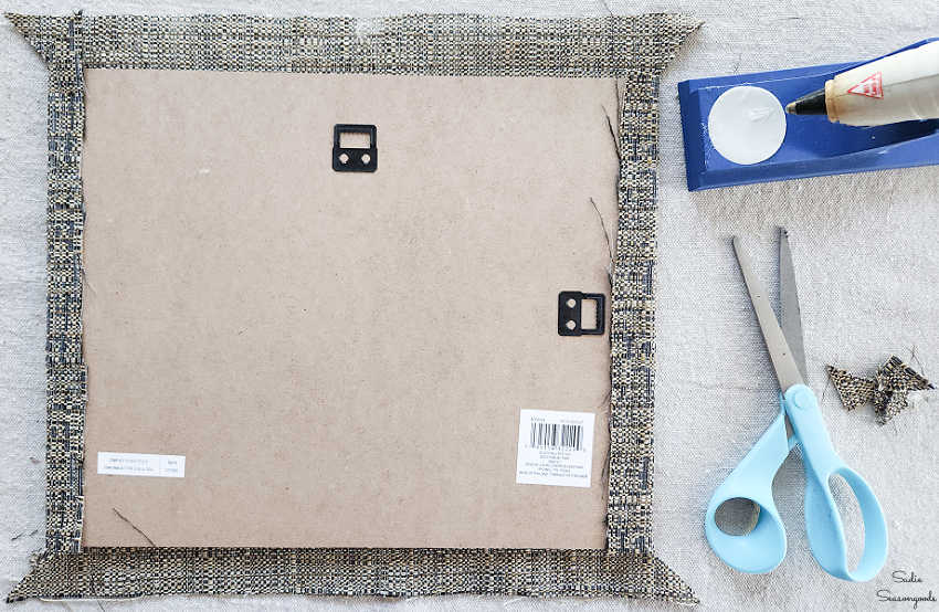 finishing the back of a shadow box