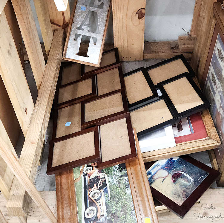 mid-century modern craft project with a black collage frame