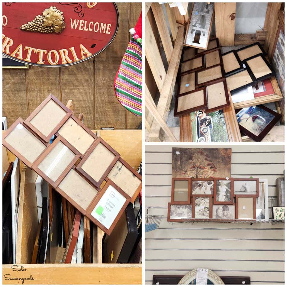 collage picture frames at thrift stores