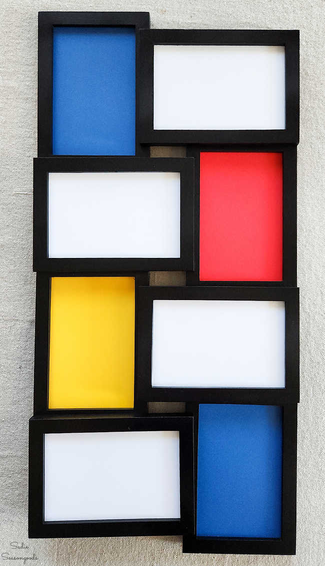 diy mondrian style wall hanging