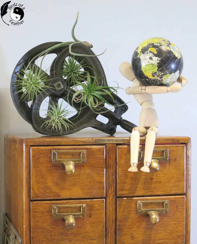 vintage pulley as diy home decor