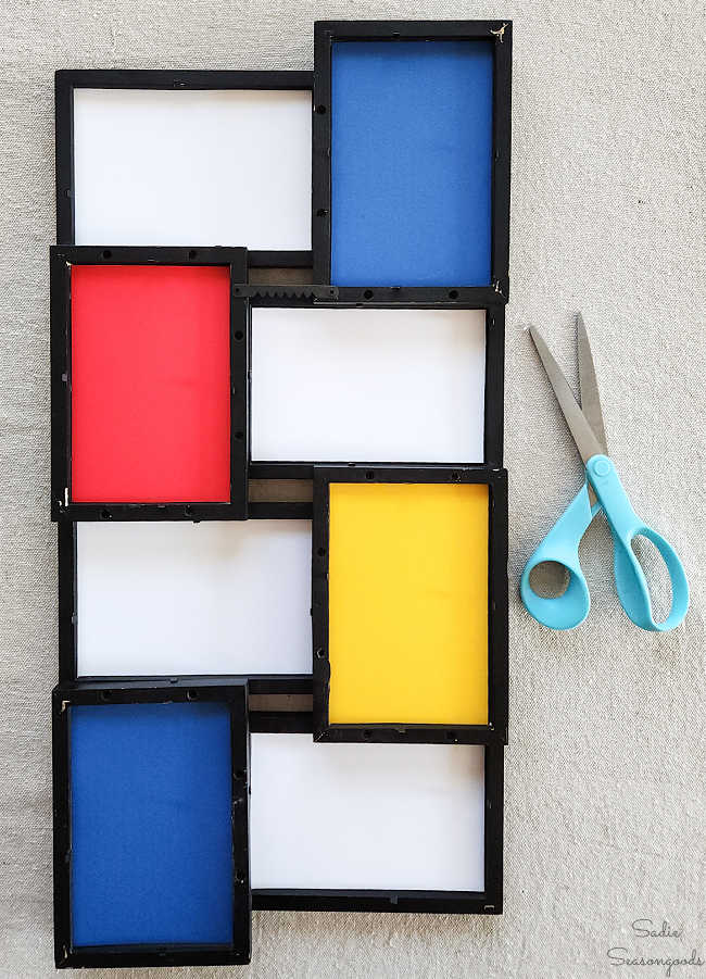 upcycling a frame into wall art
