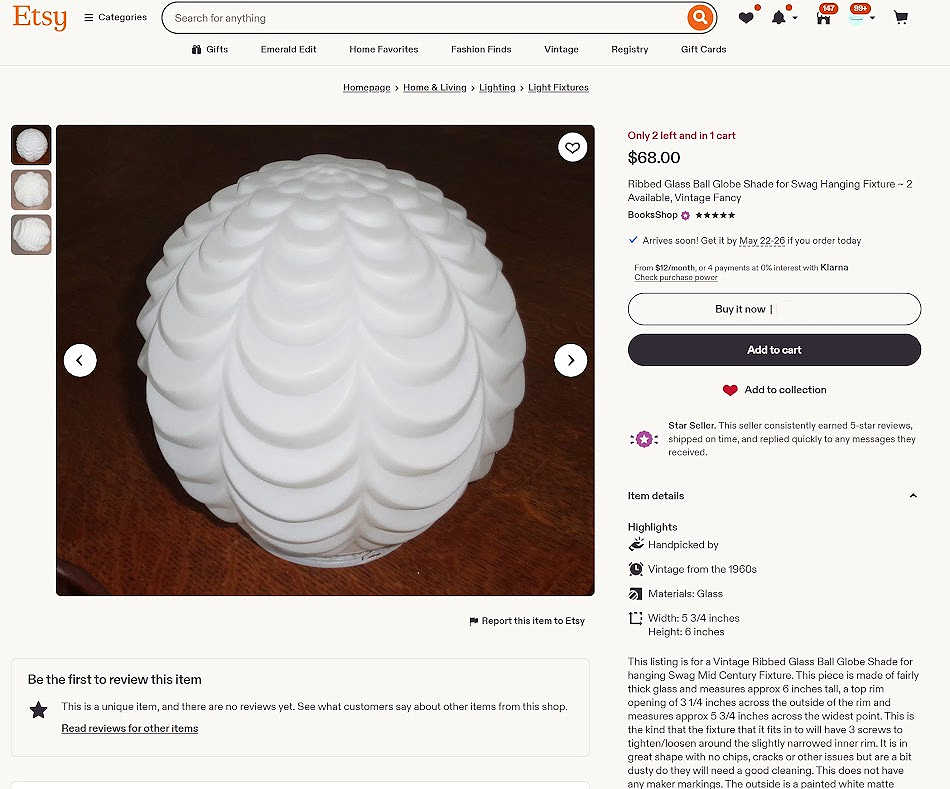 value of vintage glass light globes
