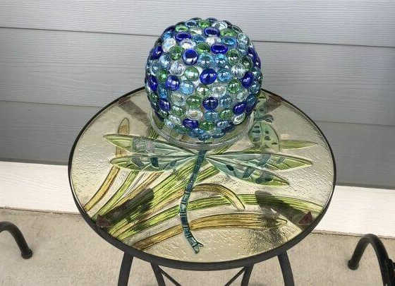 diy gazing ball from a glass globe