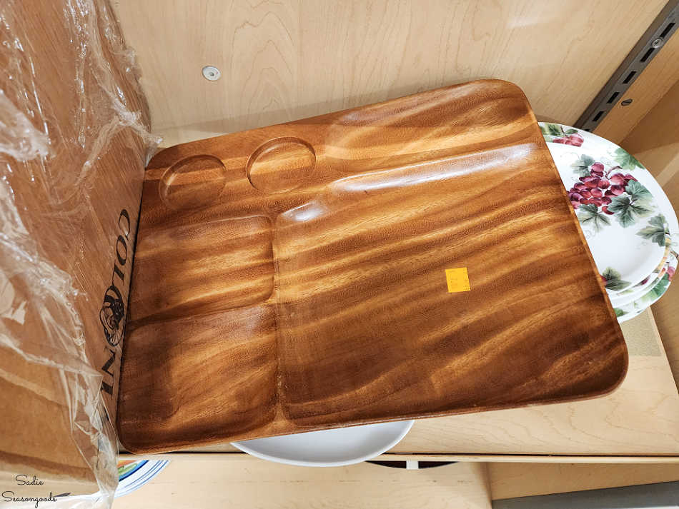 wooden cafeteria tray