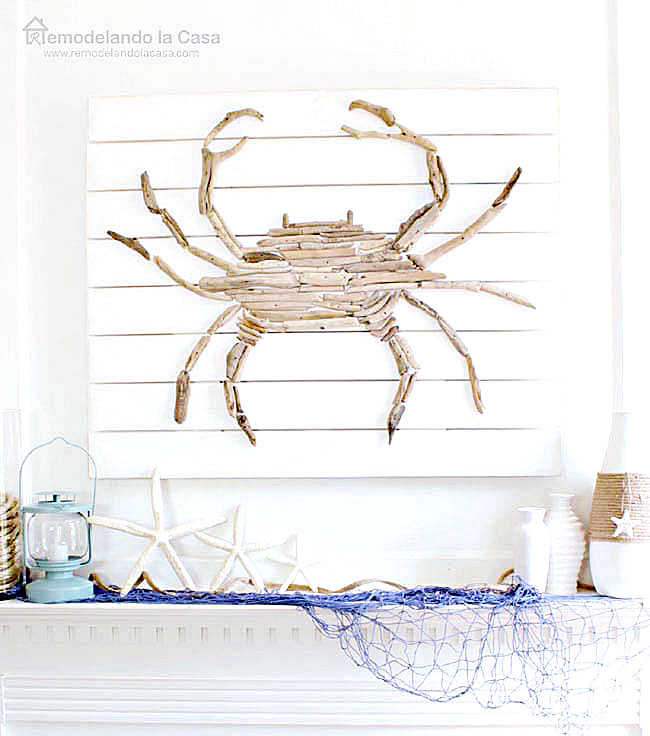 driftwood art as nautical decor