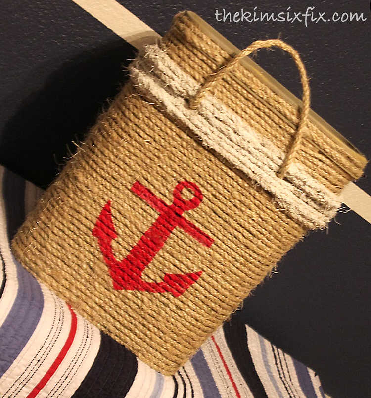 nautical style storage bucket