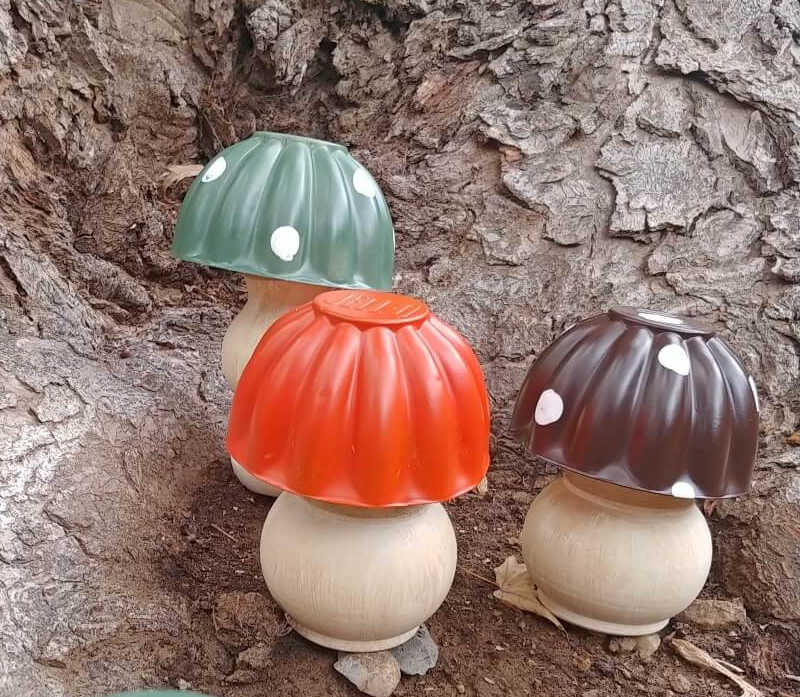 diy mushrooms from furniture legs