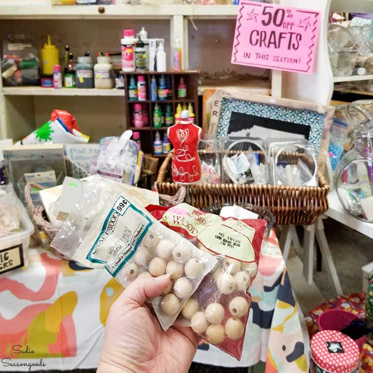 wooden beads for a wall hanging project