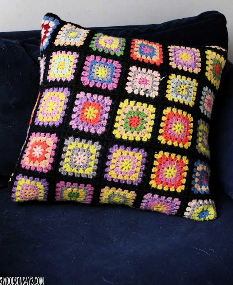granny square throw pillow