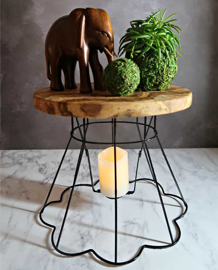 diy plant stand from a lampshade