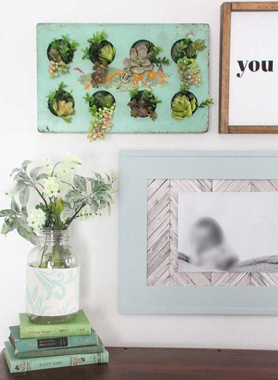 vintage drink tray as a succulent planter