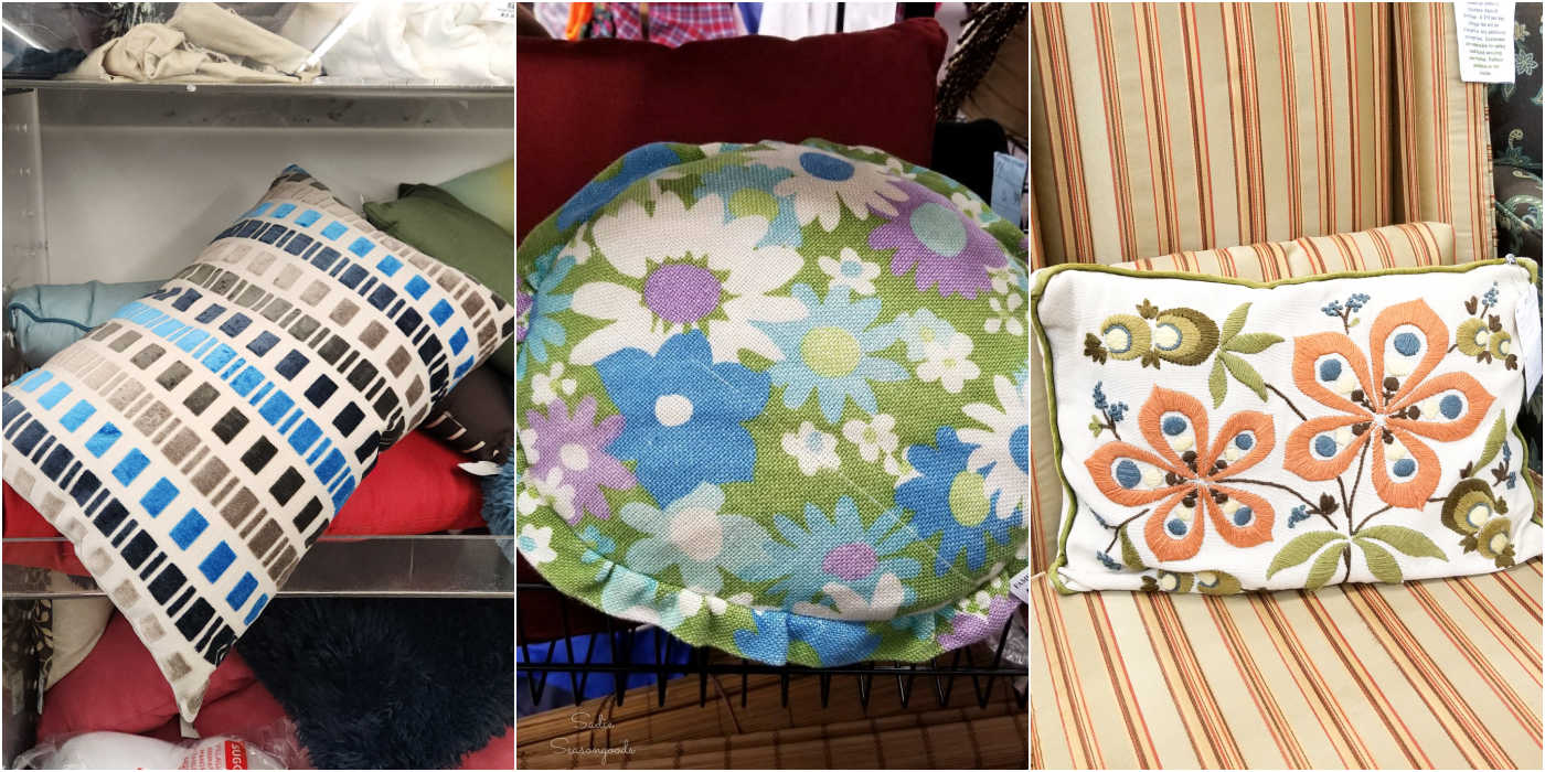 thrift store throw pillows