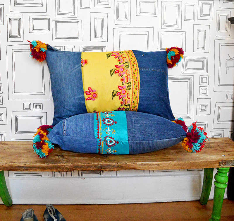 diy denim pillows