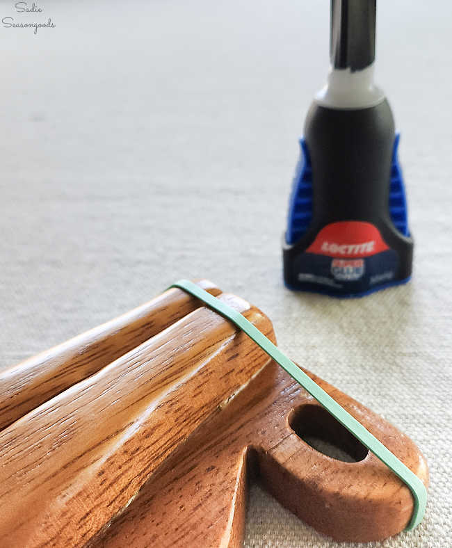 gluing together broken monkeypod wood