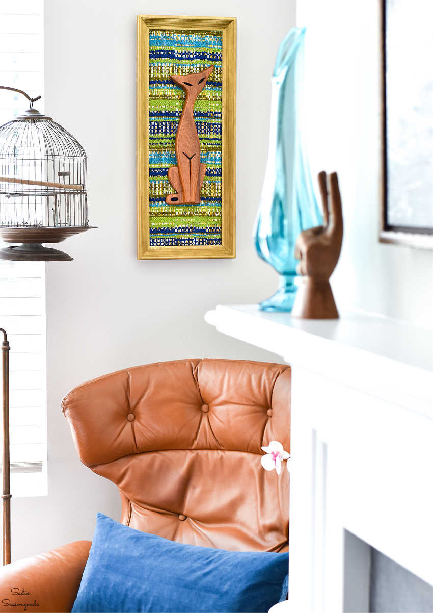 mid-century modern cat wall decor