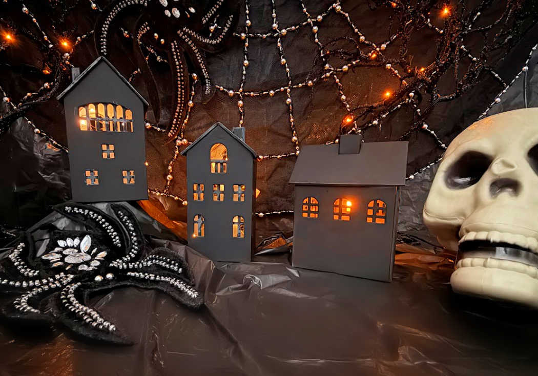 repurposed halloween village