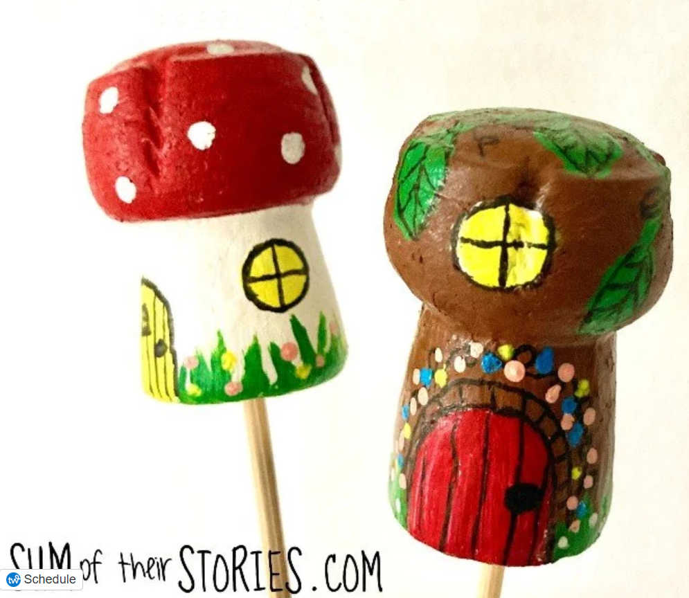 houseplant decorations from champagne corks